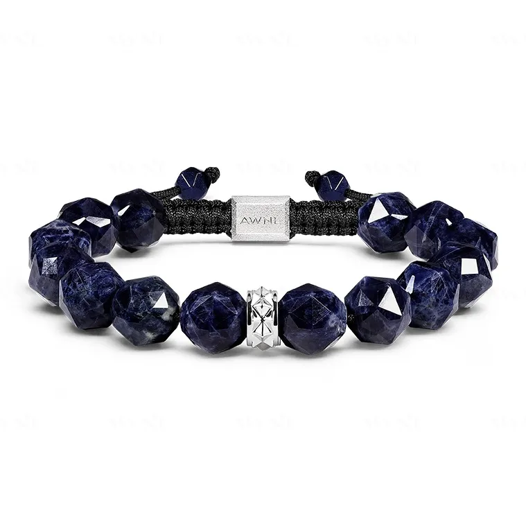 AWNL Brazilian Blue Striped Stone Bracelets Men's