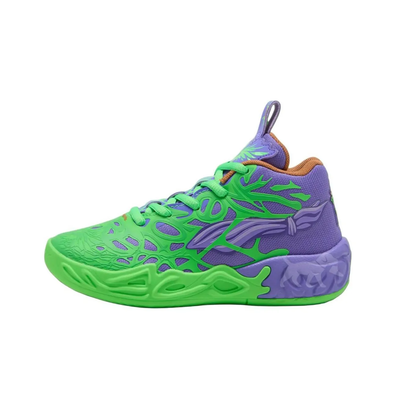 Teenage Mutant Ninja Turtles x PUMA MB.04 Anti Slip Wear Resistant Mid Top Basketball Shoes Unisex Green Purple Red