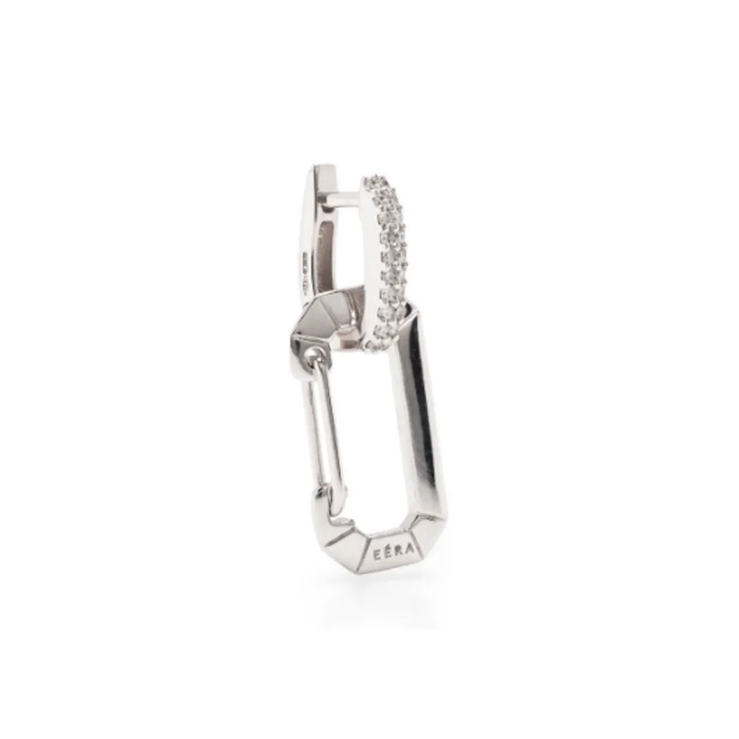 EÉRA 18kt White Gold Chiara Diamond Hoop Earring