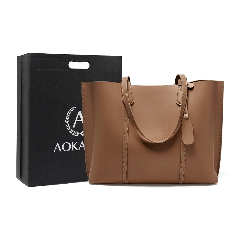 AOKANG Сумка из коровьей кожи сумка-тоут сумка через плечо учебная сумка большая женская кофейного цвета