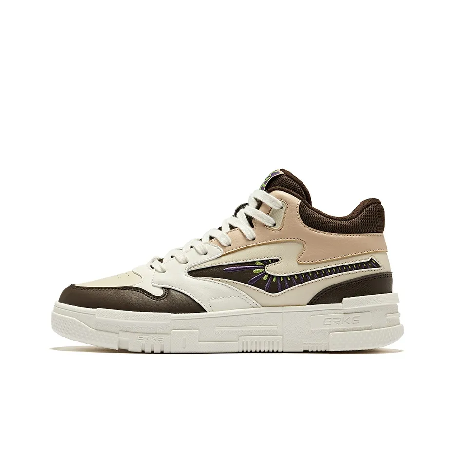 Erke Be Brave 2.0 High-Top Skateboard Shoes Men
s Warm Flaxen Deep Sandalwood Color