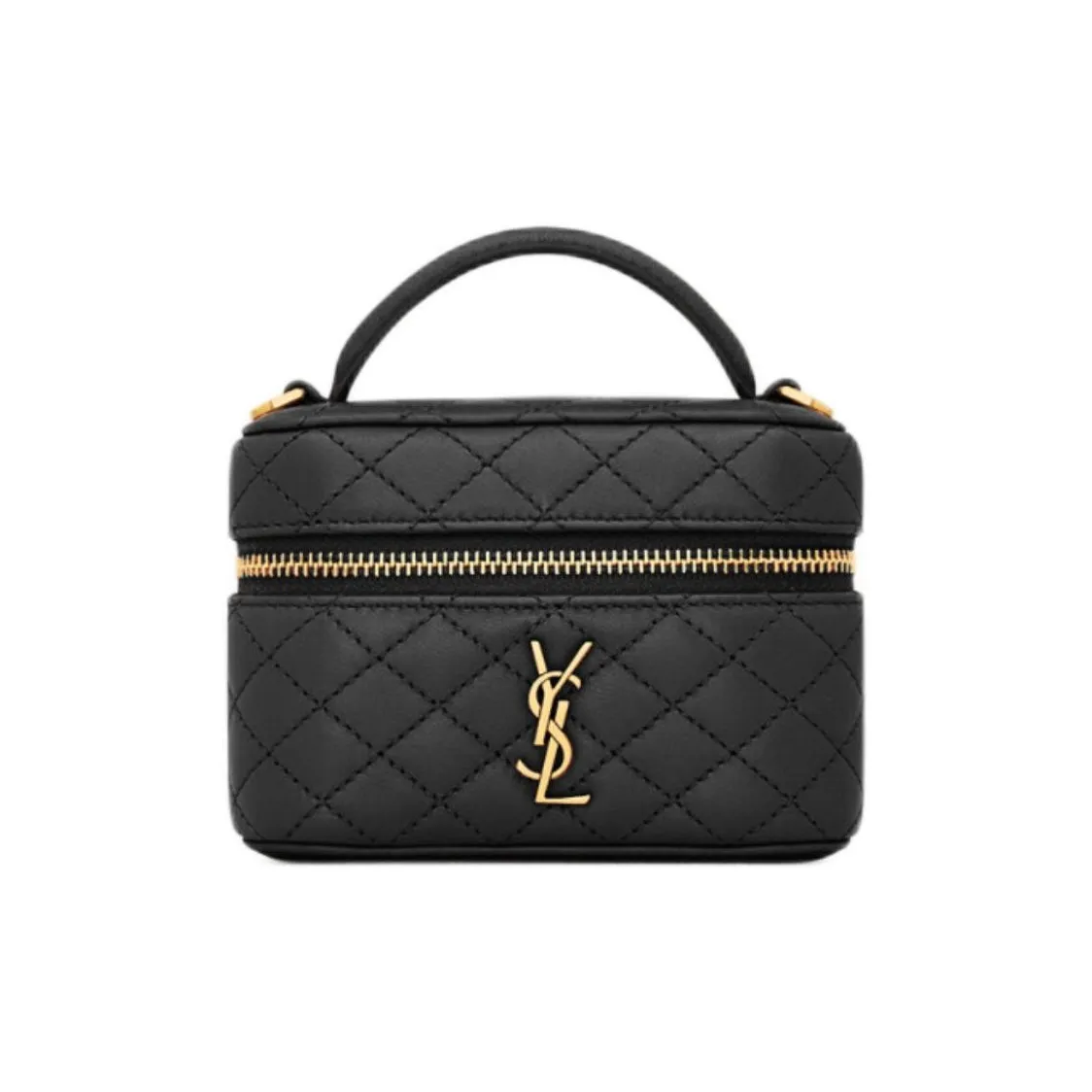 SAINT LAURENT GABY Sheepskin One Shoulder Crossbody Portable Makeup Bag Women's Black