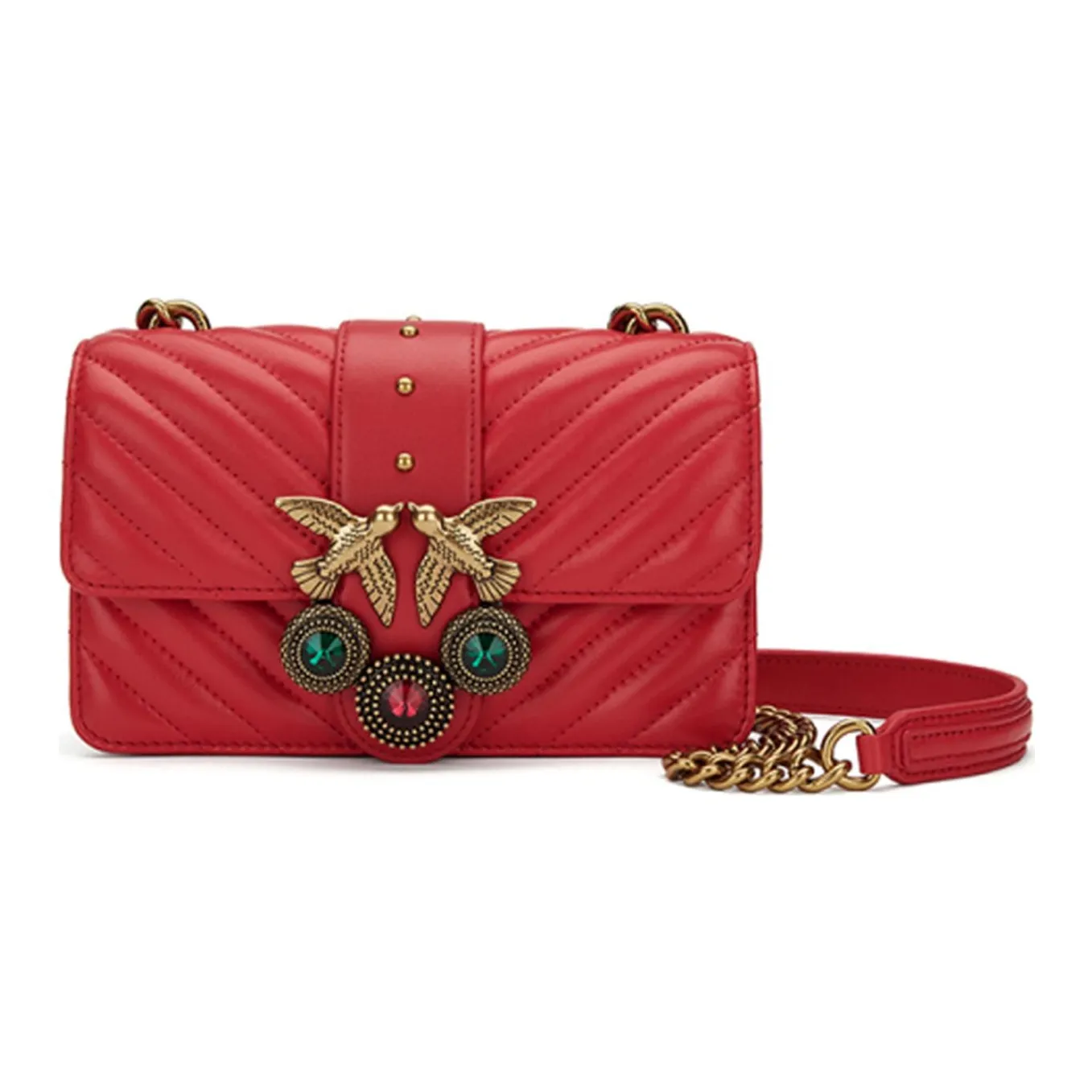 PINKO Кожа Swallow Сумка Сумка через плечо Стандартная Женская Красная