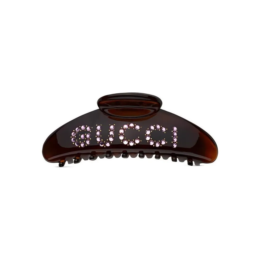 GUCCI Turtle Shell Resin Hair Clips Women's Red