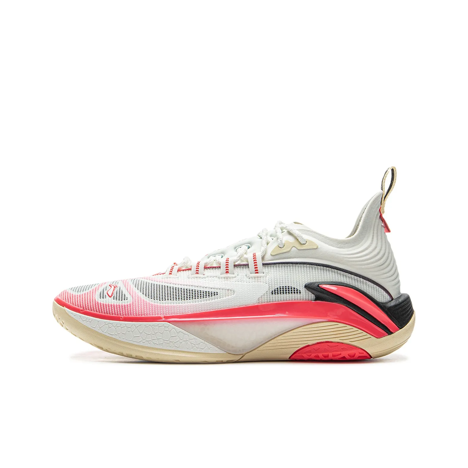 LiNing BadFive Hunter 1 Super Supportive And Elastic Low Top Outdoor Performance Basketball Shoes Men
s Champagne White