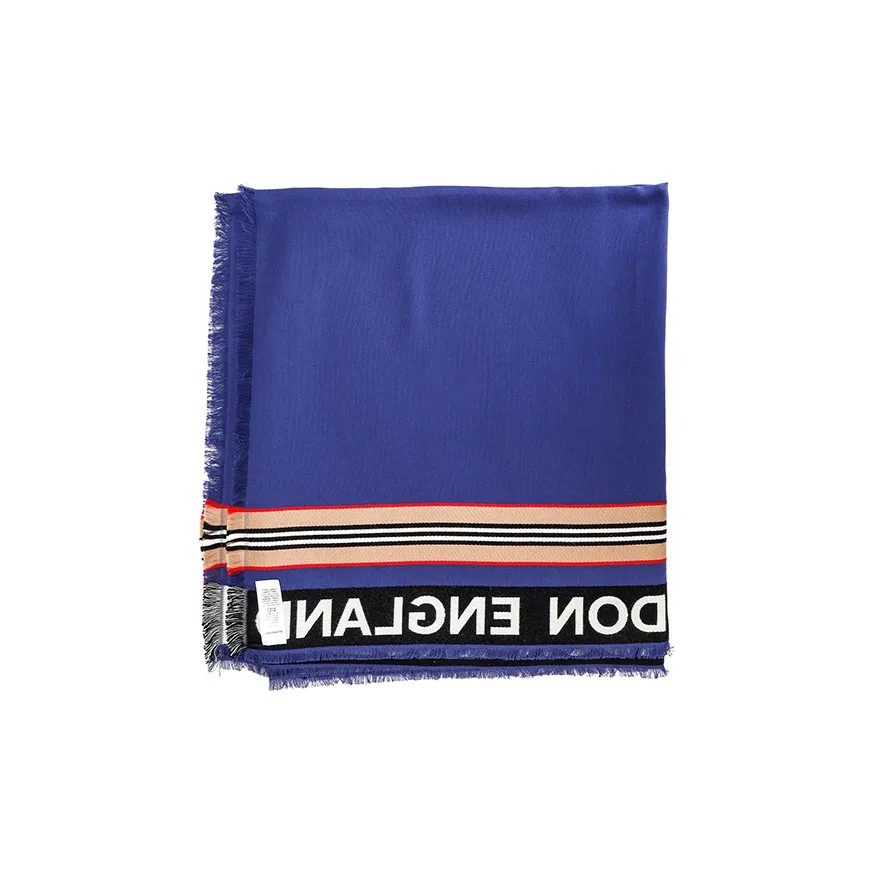 Burberry Knit Scarves Men's Blue