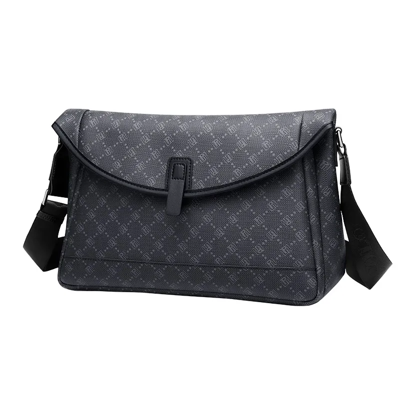 POLO PVC с синтетической кожей сумка на плечо стандартная мужская черная