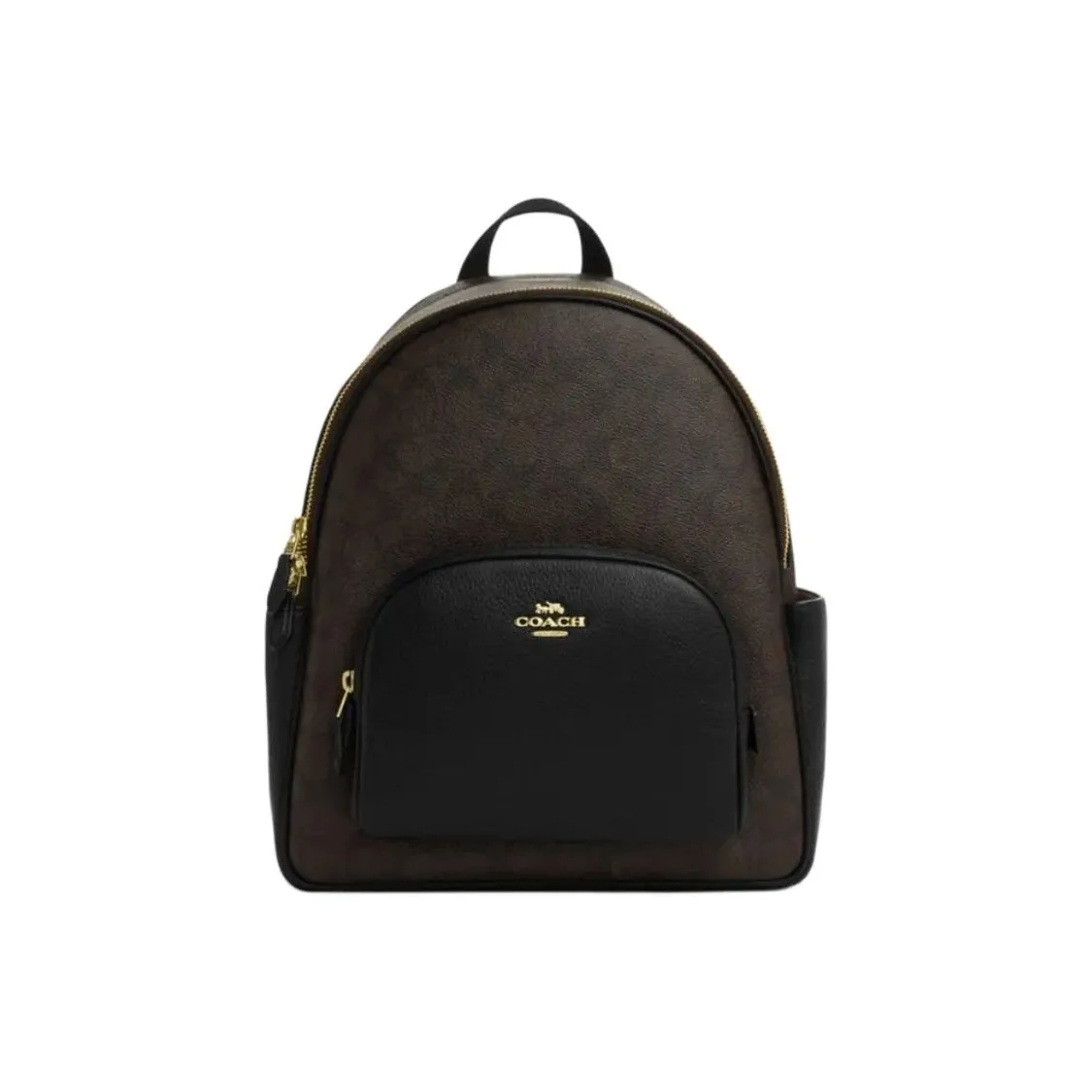 COACH Court Cow Leather Backpack Large Size Women's Walnut Black