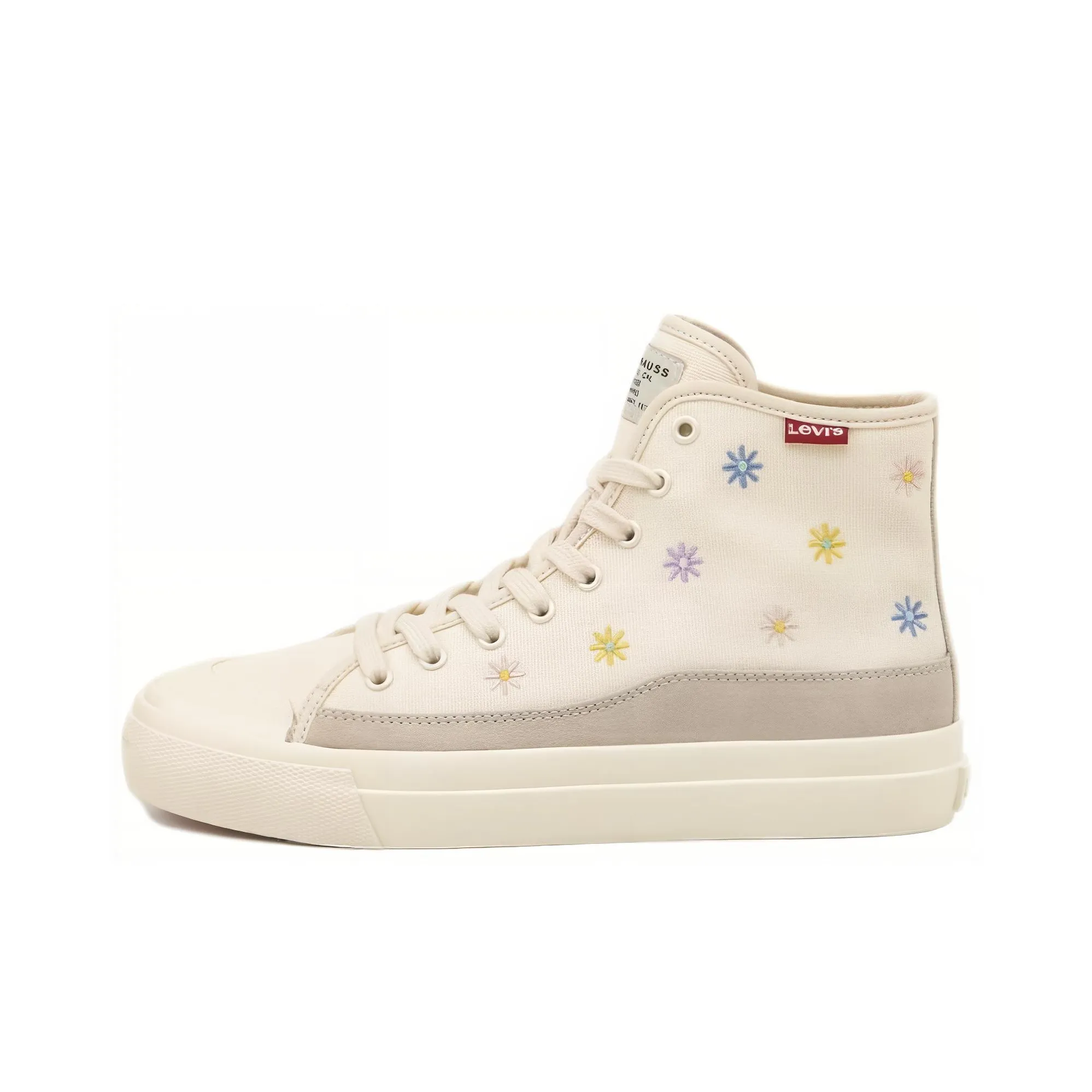 Levi’s Slip-Resistant Cushioning High-Top Skateboard Shoes Women's Beige Gray