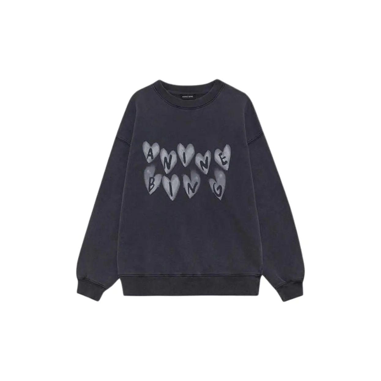 Anine Bing Spencer Hearts Crewneck Sweatshirt