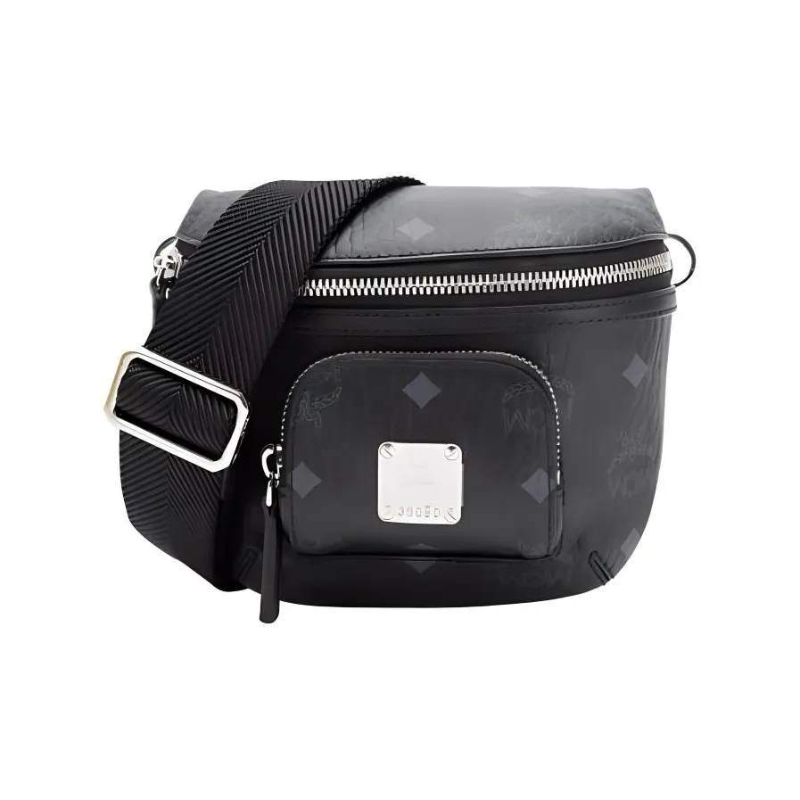 MCM Klassik Visetos Кожа с Ткань Сумки кросс-боди Экстра мини Женские Черный