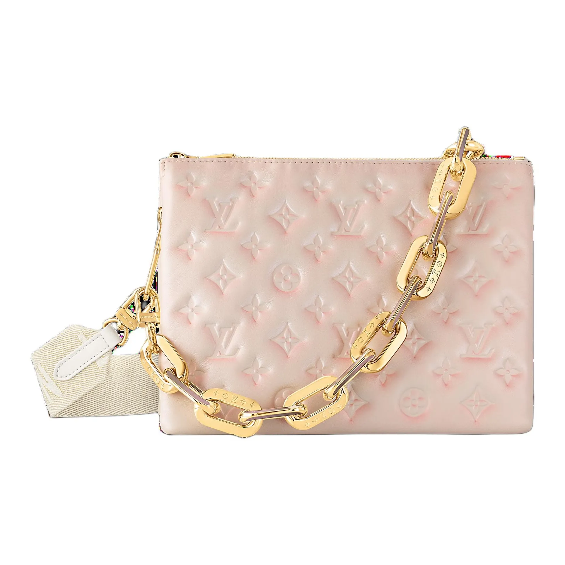 LOUIS VUITTON Coussin Leather Handbag, Shoulder Bag, Crossbody Bag Trumpets Women's Rose Pink