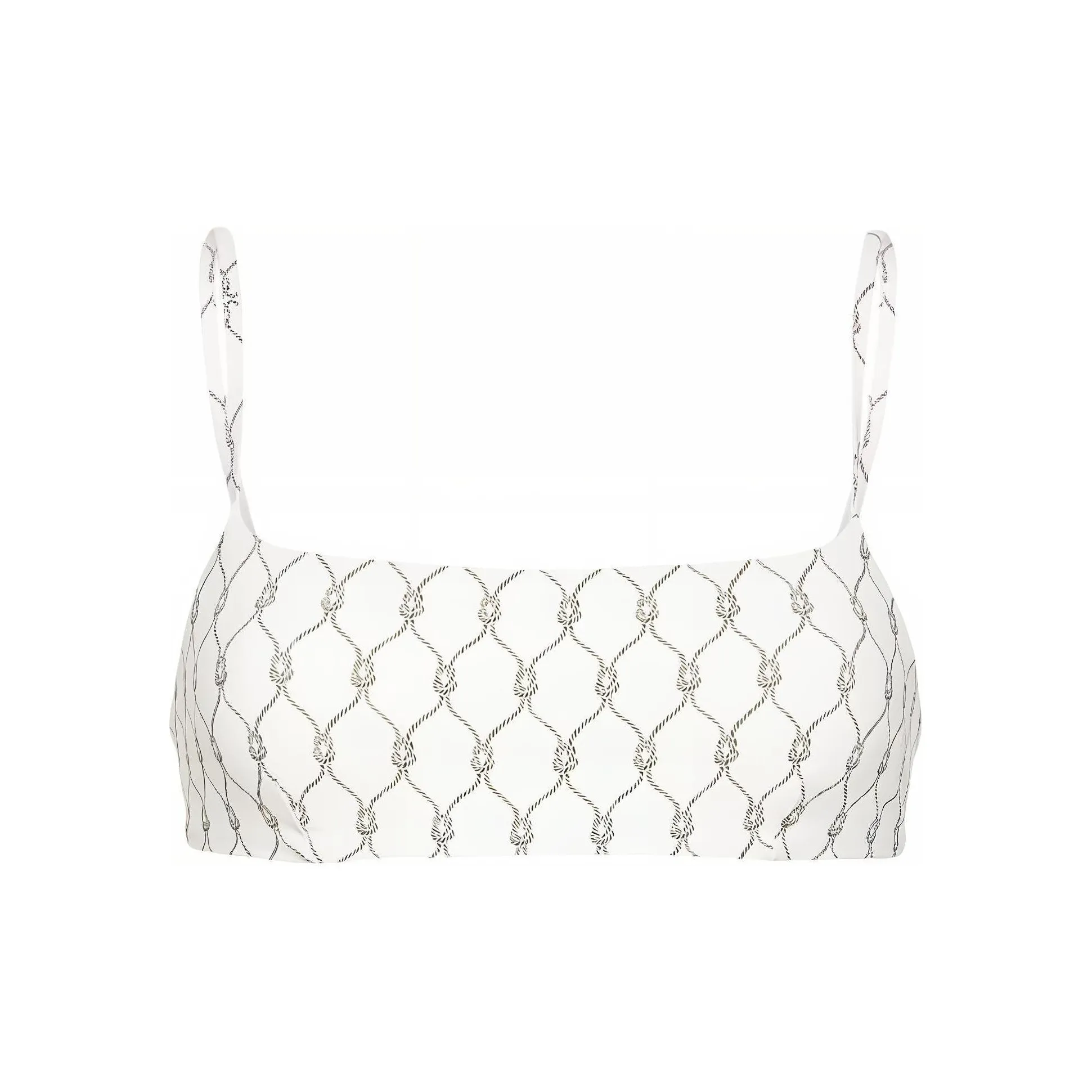 TORY BURCH Knot Printed Cropped Bikini Top
