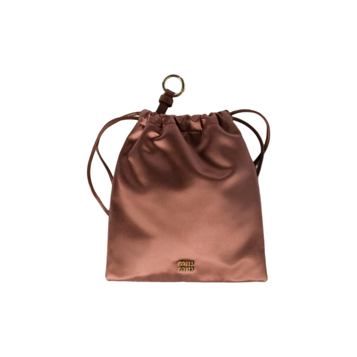 MIU MIU Сатиновый клатч женский цвет какао-коричневый