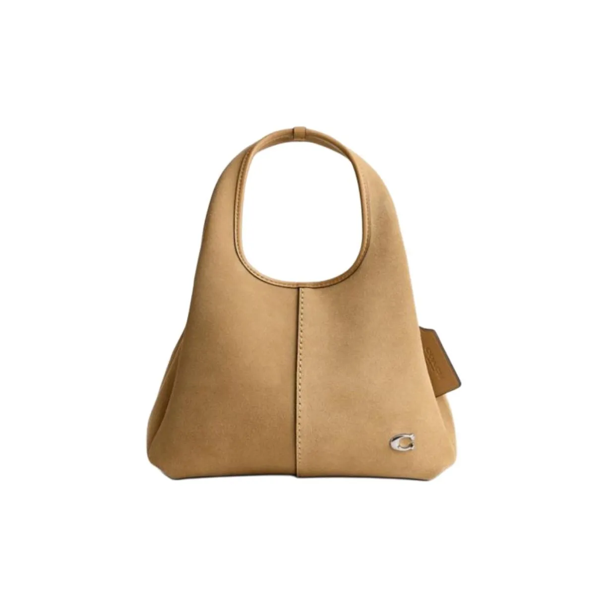 COACH Cow Leather One Shoulder Handbag Medium Size Women's Peanut