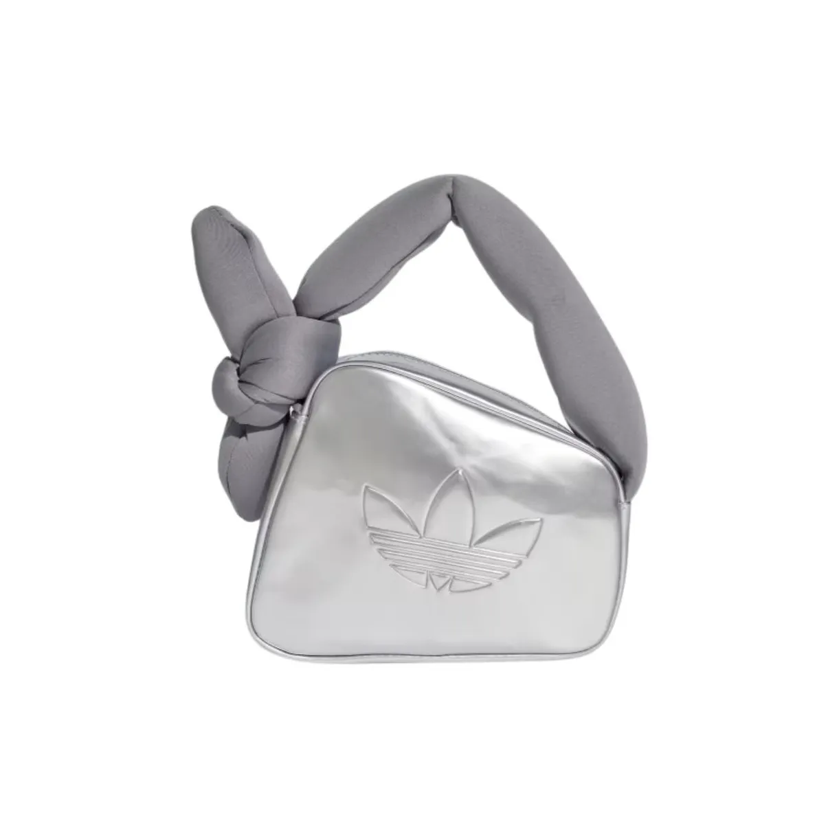 Adidas Originals Полиуретан Дорожная Сумка Сумка Мини Женская Металлический Серебристый