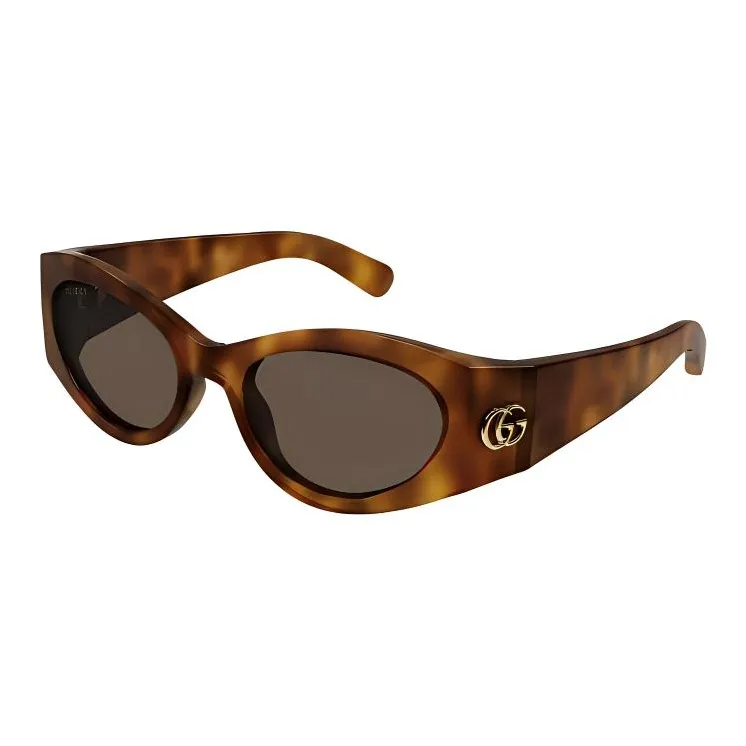 GUCCI Ацетат OVAL SUNGLASSES Женские Черепаховый