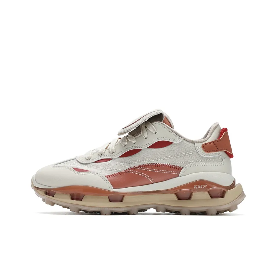 FILA KM2 Cushioning Anti-Slip And Wear-Resistant Low-Top Casual Shoes Women's White Orange