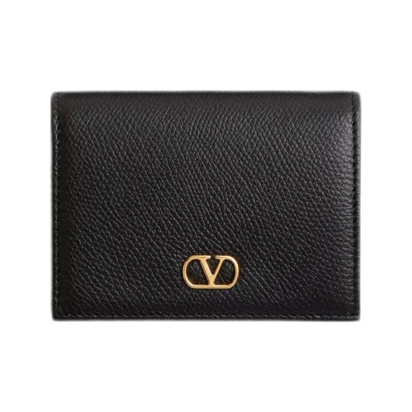 Valentino GARAVANI Grained Calfskin Wallet Women's Black