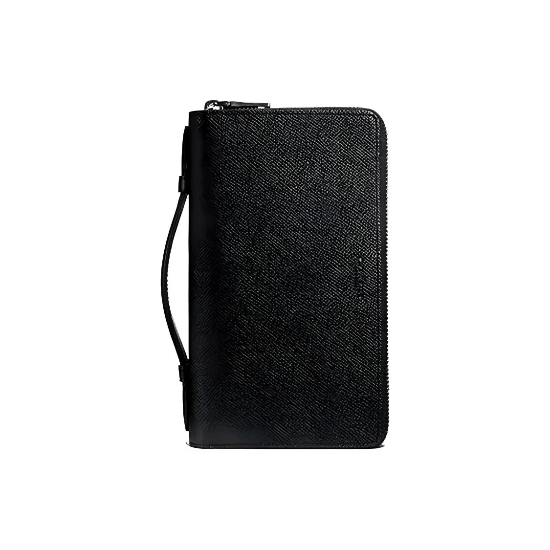 COACH Double Zip Wallet из ПВХ с кожаными вставками клатч унисекс черный