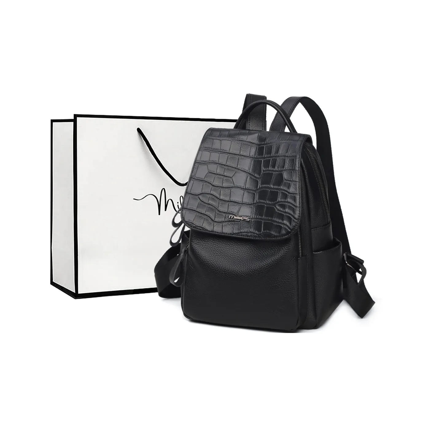 MILLIE'S Рюкзак из коровьей кожи стандартный женский черный