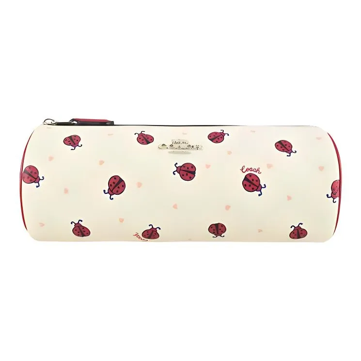 COACH PVC Clutch Makeup Bag Trumpets Women's White