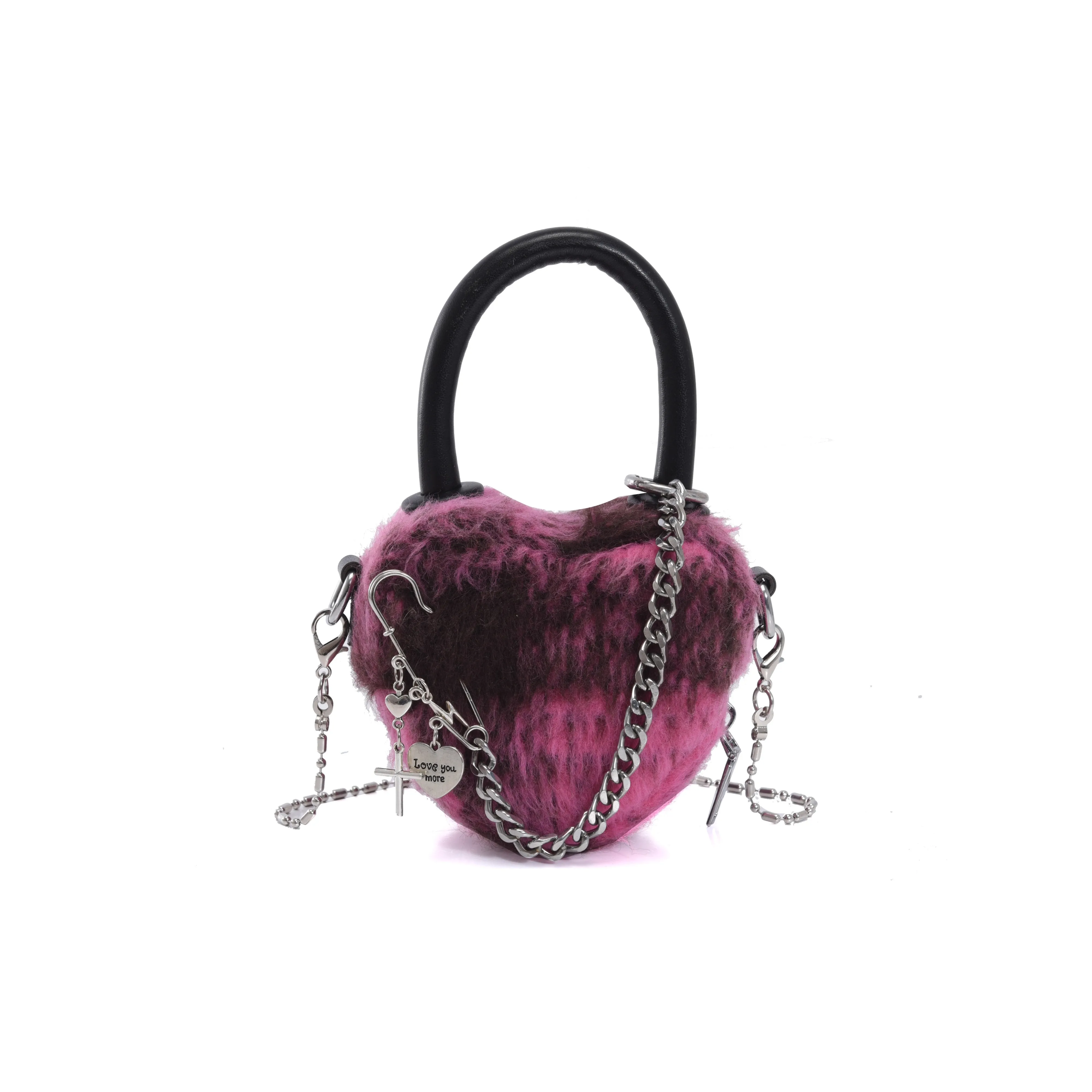 FINDINGS Шерстяная с ПУ (полиуретан) Сумка через плечо Мини Женская Черная Розовая