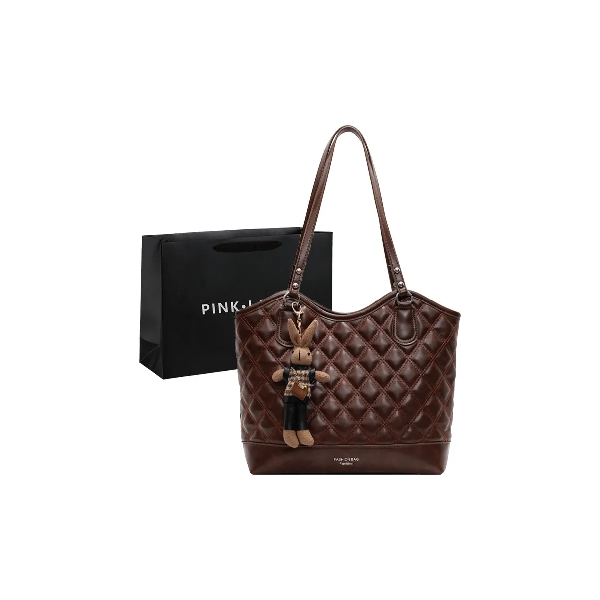 PINK·LAND ПУ (полиуретан) Сумка через плечо Тоут Сумка через плечо Женская Коричневый Кофейный Черный Бургунди