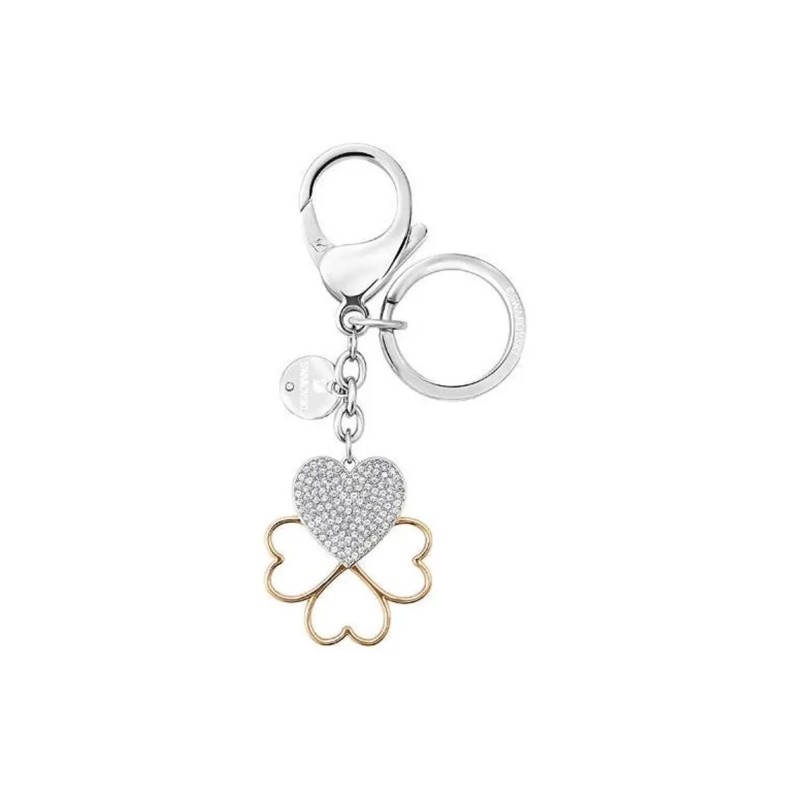 Swarovski Metal Keychains Unisex Silver