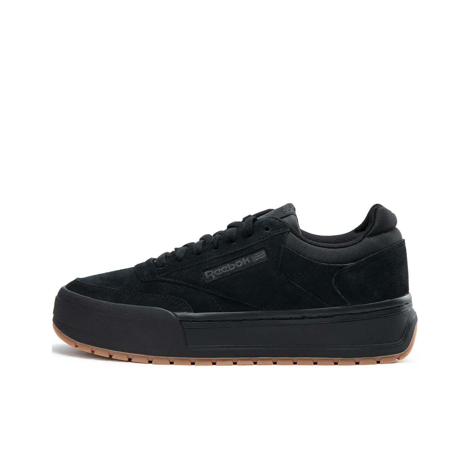 Reebok CLUB C MEGACOURT Height Increasing Wear Resistant Slip Resistant Low Top Skateboard Shoes Unisex Black Warrior