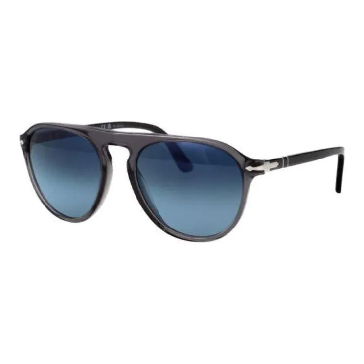 PERSOL Acetate Aviator Sunglasses Unisex Transparent Gray