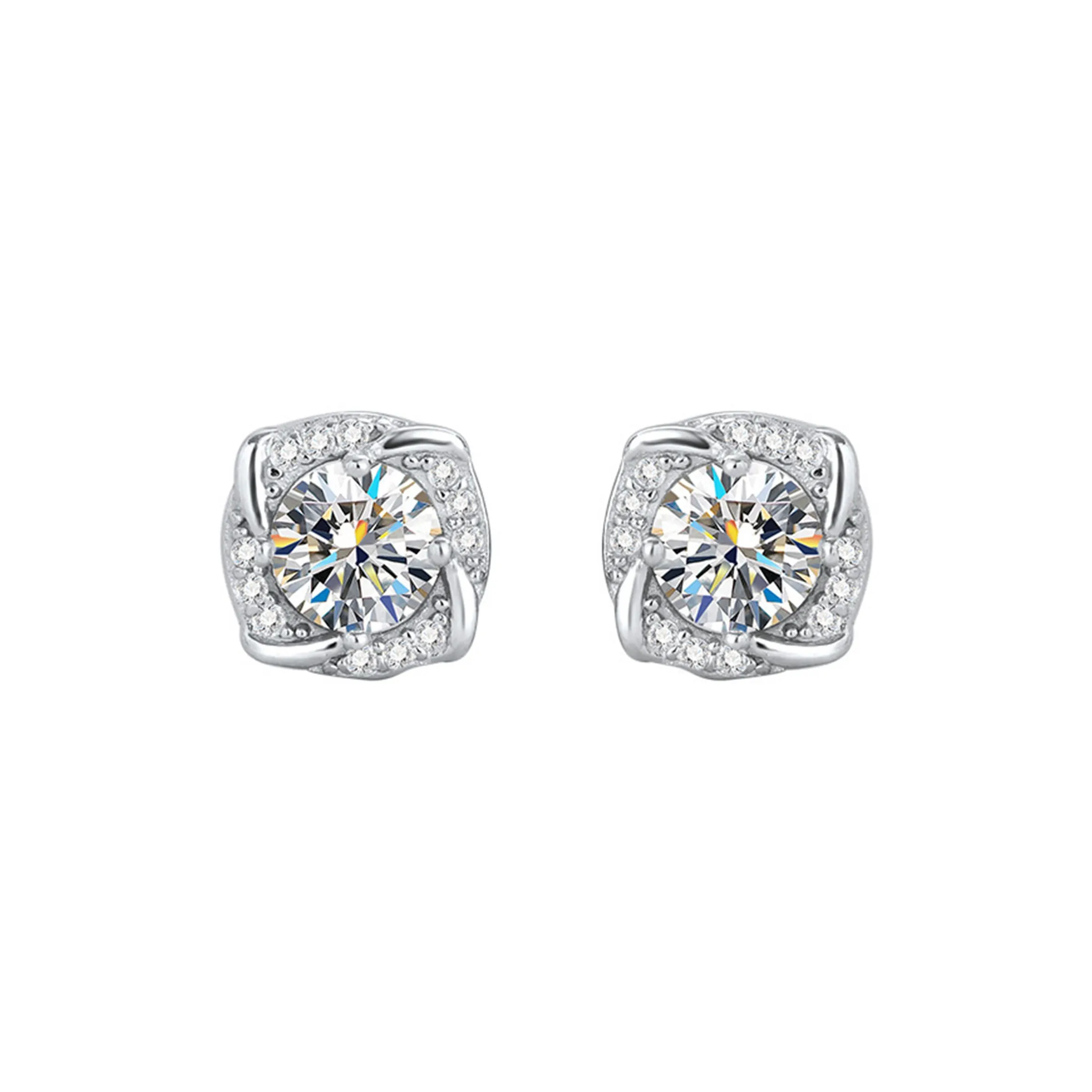 ICEGANG S925 Silver Moissanite Stud Earrings Unisex