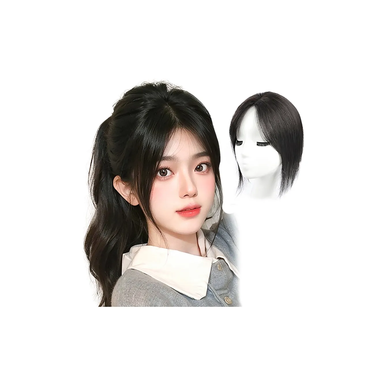 YUNQING Натуральный Незаметный Conceal Белый Волосы Чёлка "восьмёрка" Волосы GROWTH Патч 25см