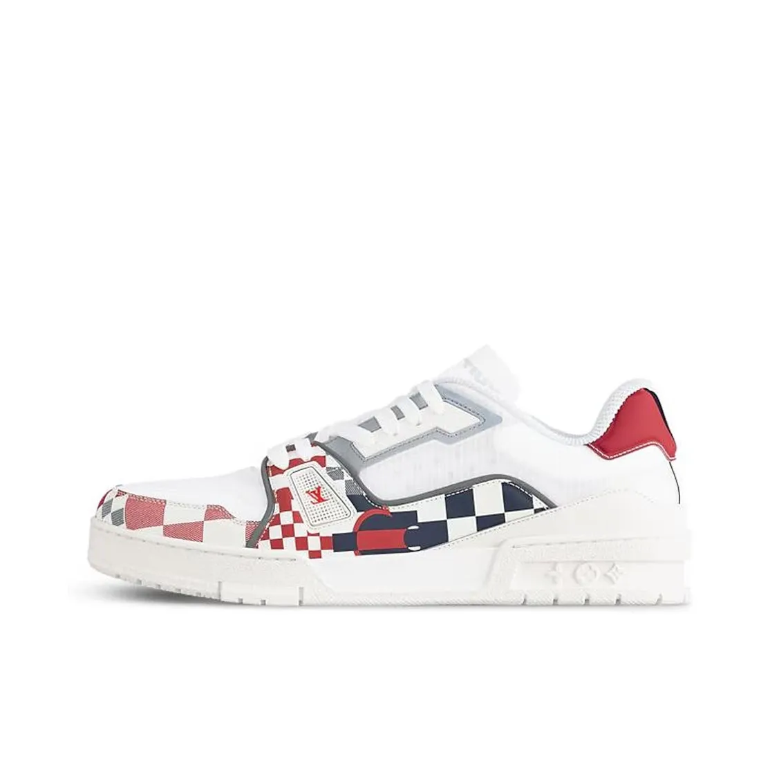 LOUIS VUITTON Trainer Low Top Skateboard Shoes Men's Red White 37th America's Cup Limited Collaboration Edition