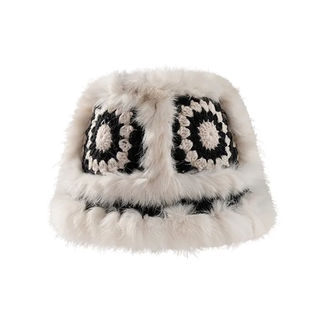 SMILING SHARK Шляпы ведра из кроличьего меха и кожи женские