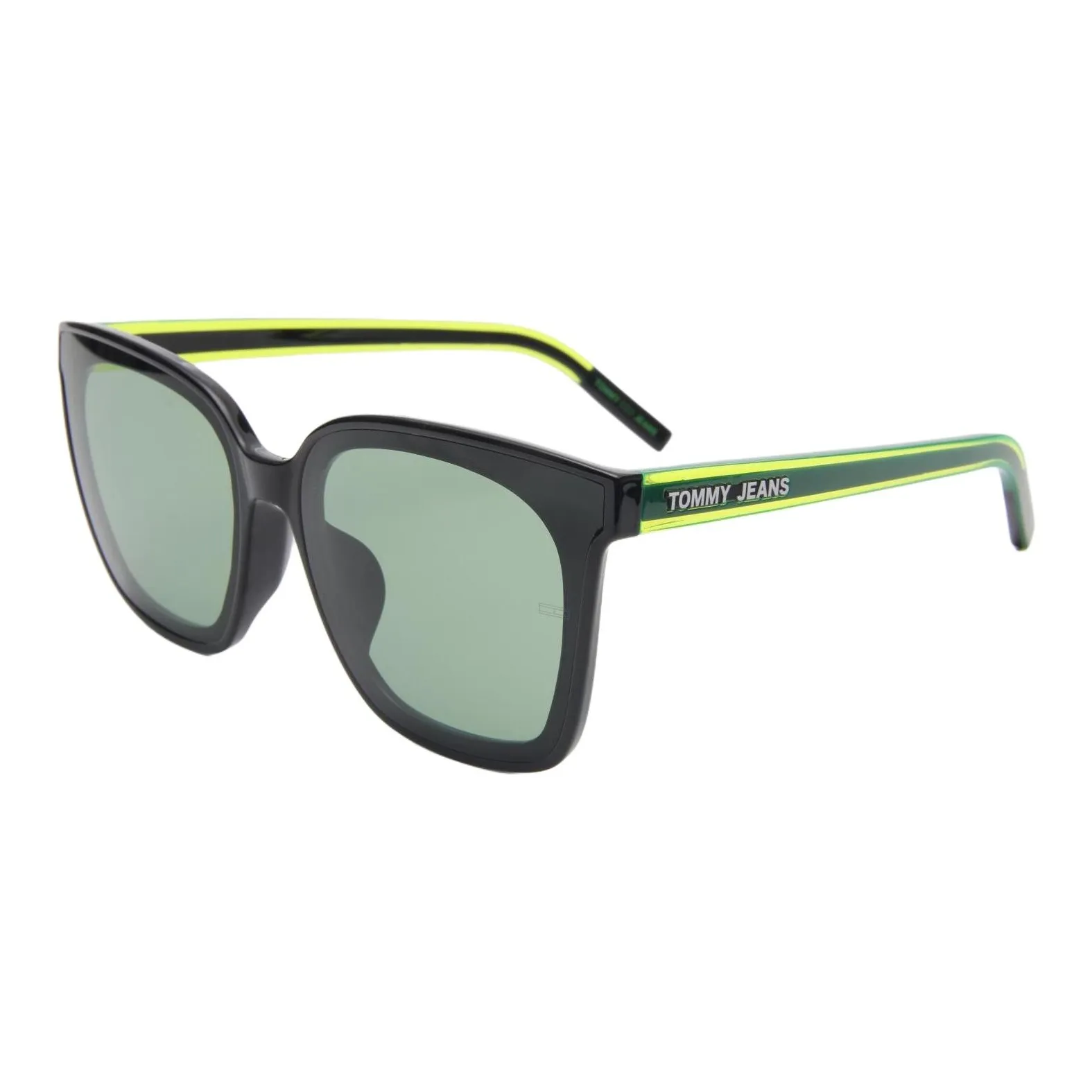 Tommy Hilfiger Квадратные Солнцезащитные Очки Унисекс Черный Зеленый