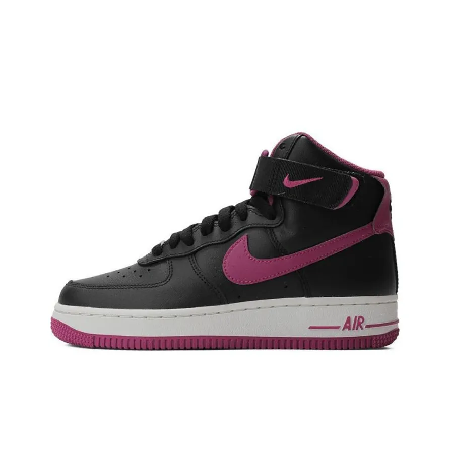 Nike Air Force 1 Anti Slip Wear Resistant High Top Skateboard Shoes Women's Black Purple