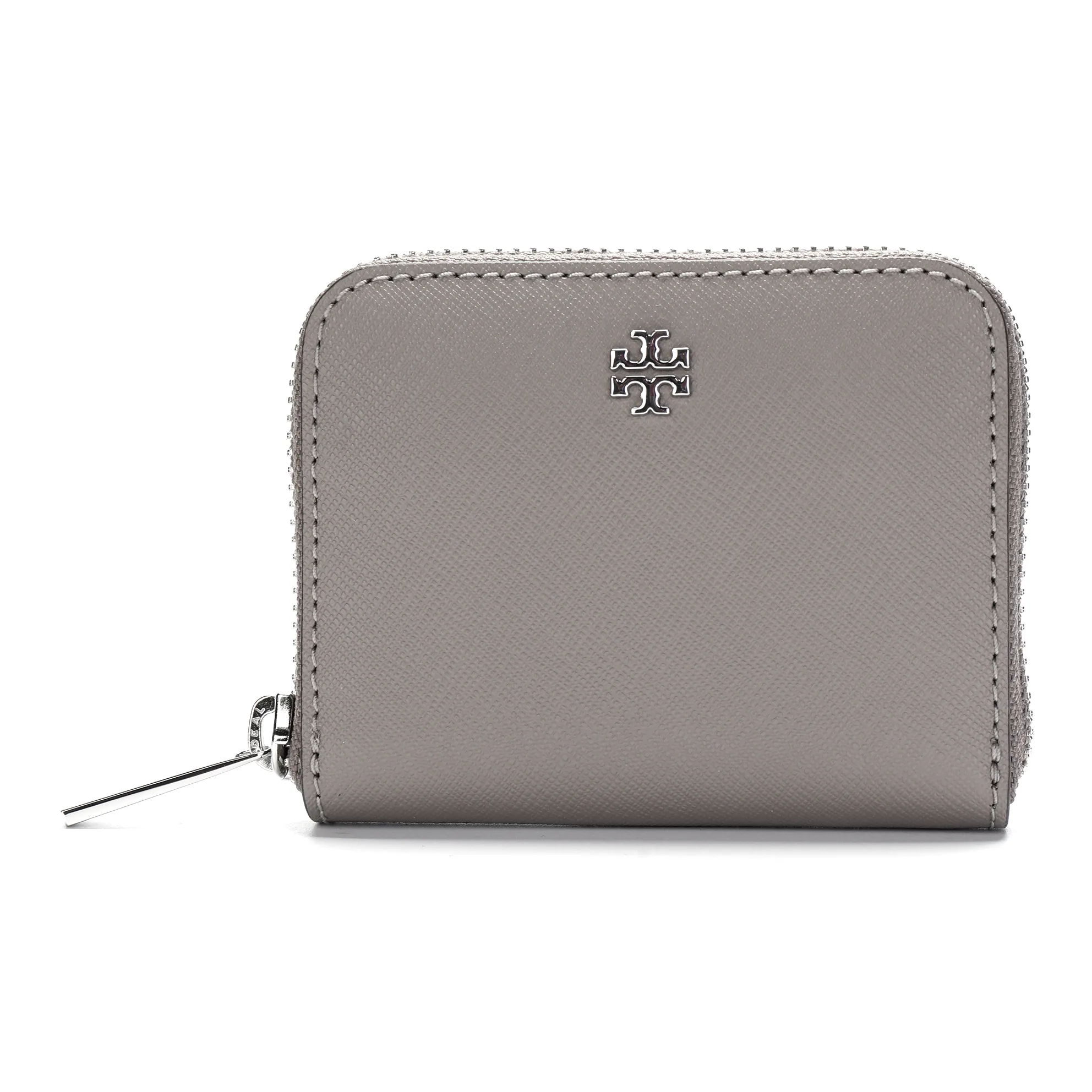 TORY BURCH Emerson Saffiano Leather Coin Purse Women's Gray