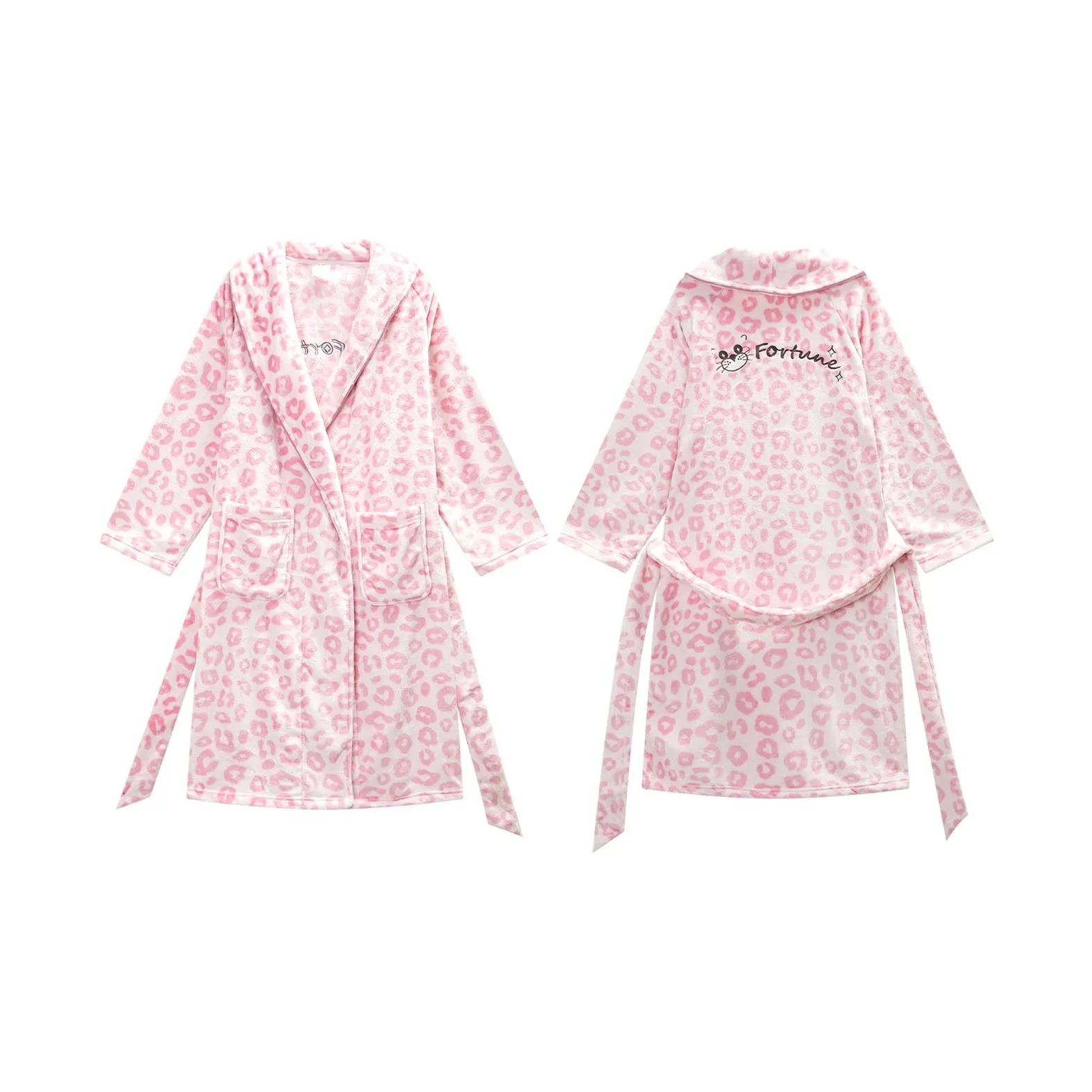 GUKOO Sleep Халат Женский Вишневый Цветок Розовый