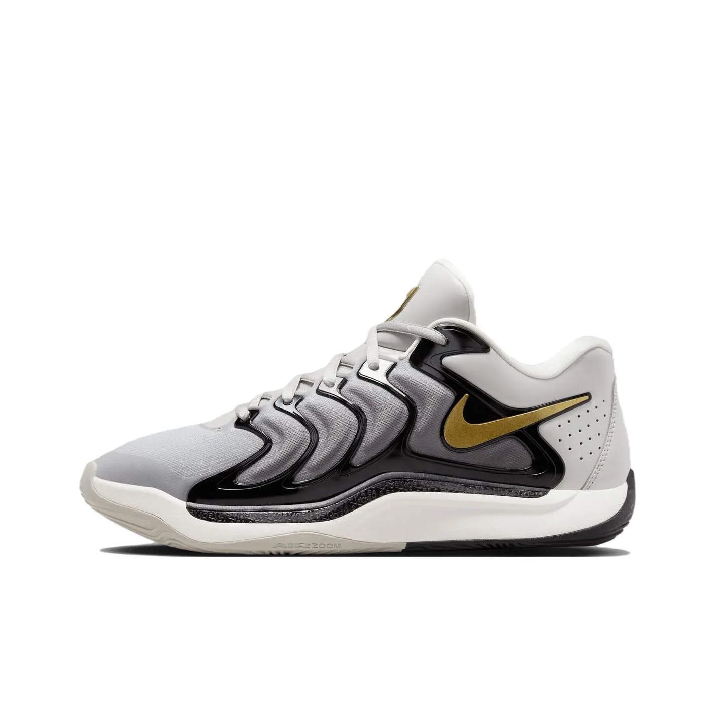 Nike KD 17 Slip Устойчивый к истиранию Низкий Топ Баскетбольные кроссовки Унисекс Серый Черный