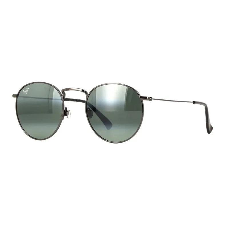 Maui Jim Metal Round Sunglasses Unisex Black