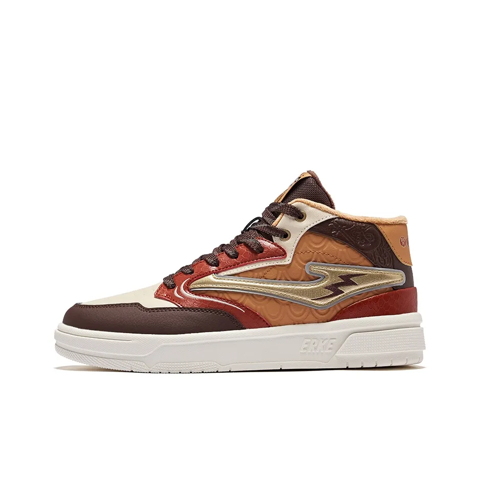 Erke Battery Panda 3lite Термический Slip-resistant Высокий топ Скейтборд Кроссовки Мужской Карамельный Желтый Коричневый Кофейный