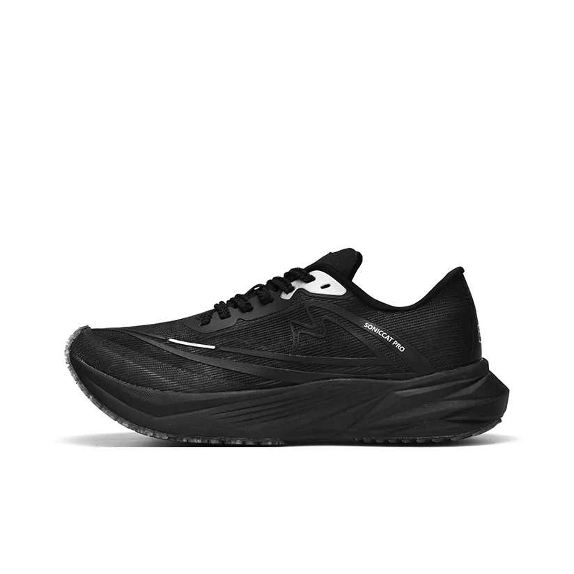 Sonic Cat Cushioning Breathable Thermal Coverage Low Top Full Length Carbon Plate Running Shoes Unisex Warrior Black