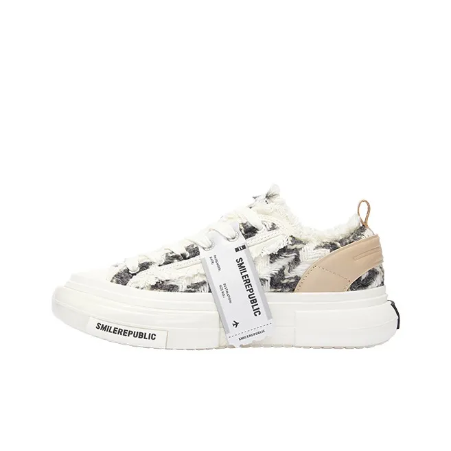 SMILEREPUBLIC INCEPTION 70s Противоскользящие и Износостойкие визуально увеличивающие рост Низкие кеды Унисекс Черный белый