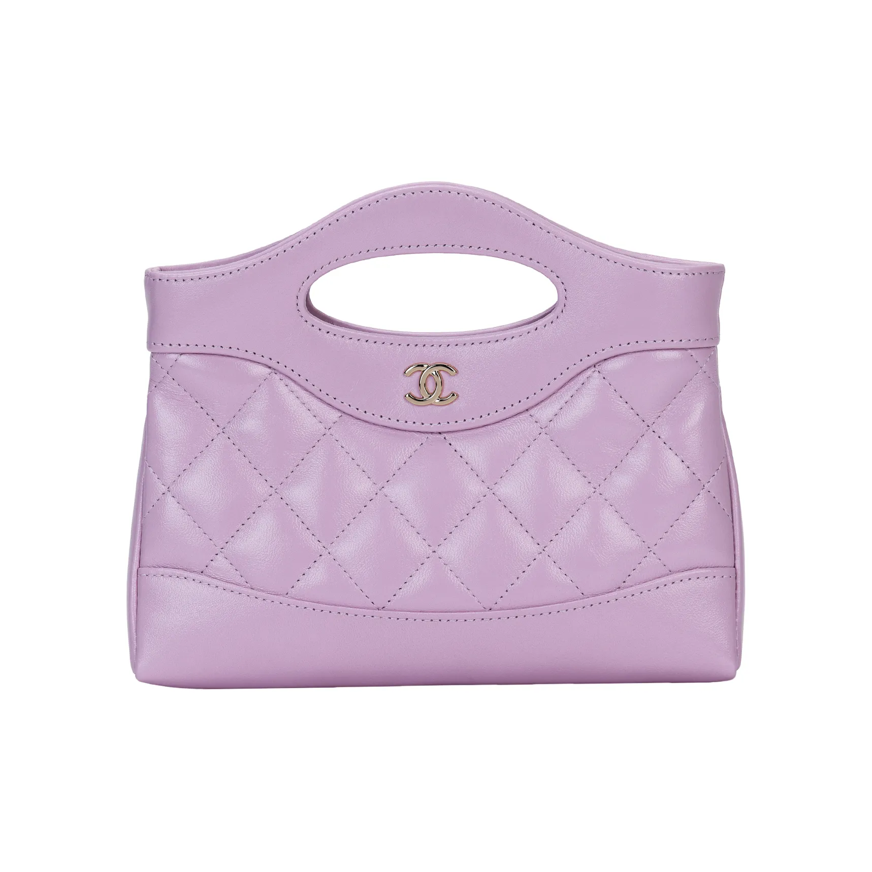 CHANEL Polished Lambskin Chain Shoulder Bag, Crossbody Bag, Handbag Women's Light Purple