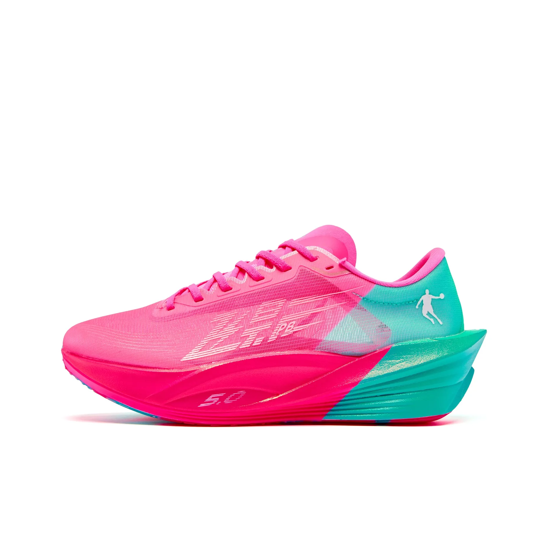 QIAODAN Phantom PB5,0 Беговые кроссовки Низкий топ Aurora Pink Lake Green Мужской