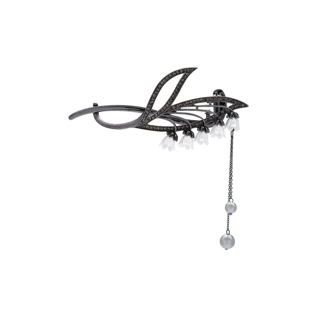 ROYALSASA Alloy, Faux Pearl Twist Clip Women's