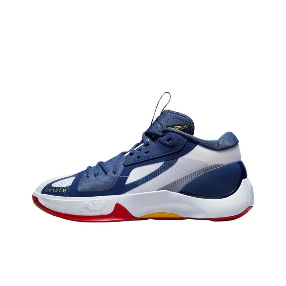 Jordan Zoom Separate Cushioned Slip-Resistant Mid-Top Basketball Shoes Men's Blue