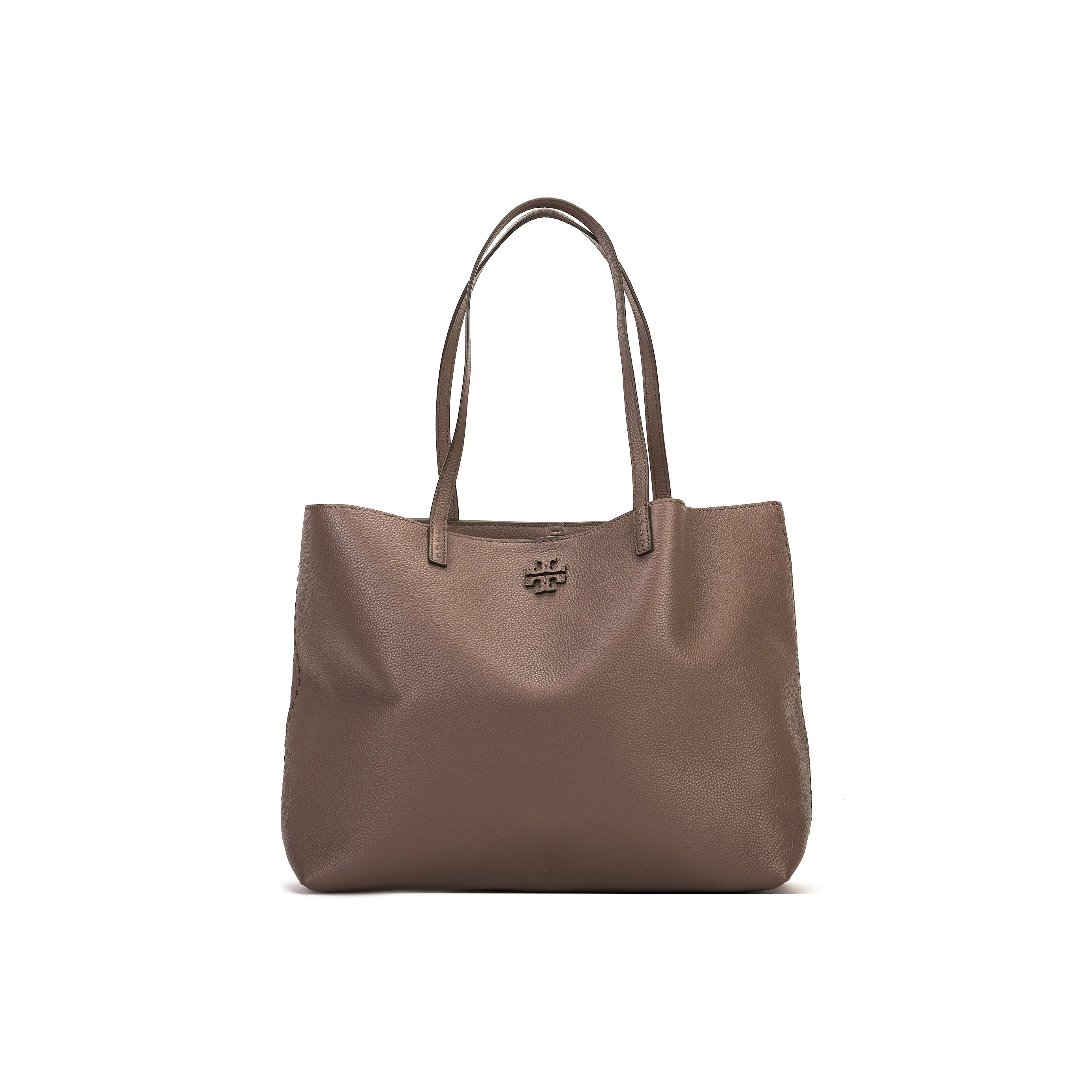 TORY BURCH McGraw Коровья кожа Тоут Сумка Сумка для покупок Сумка на плечо Сумка Обычный Women's Silver Кленовый