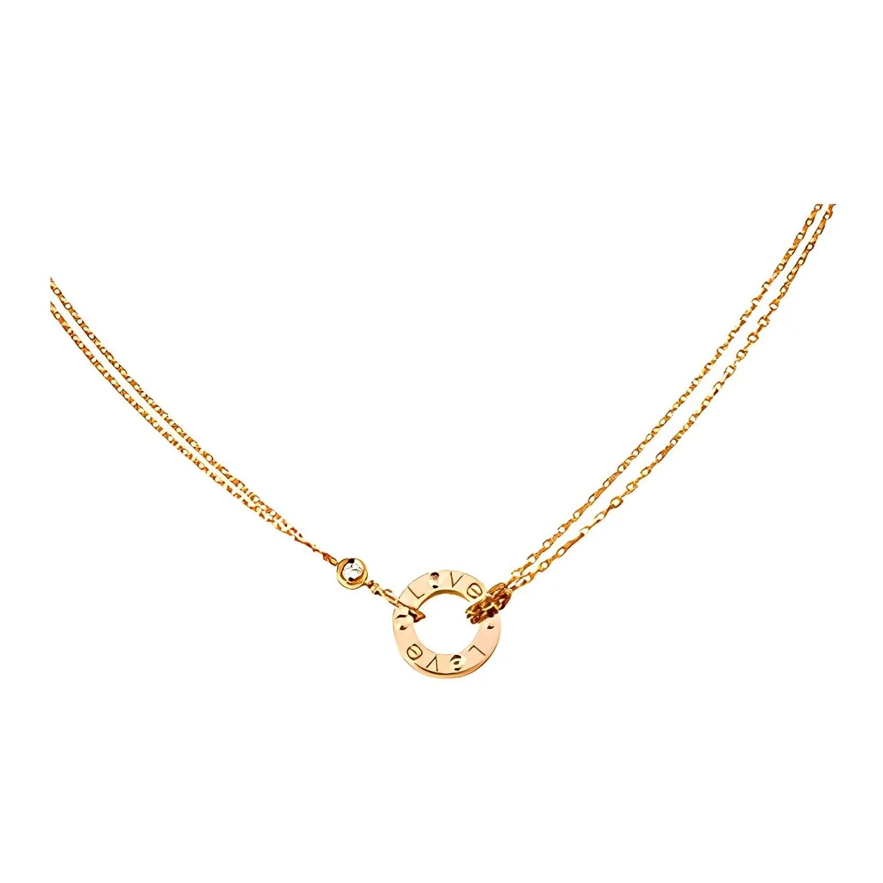 CARTIER LOVE Series 18K Rose Gold Necklaces Women's Rose Gold